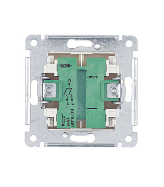 Выключатель Hegel Master двухклавишный встраиваемый слоновая кость (ВС10-451-01)