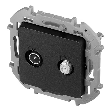 Розетка телевизионная Legrand Inspiria встраиваемая антрацит TV-SAT (673883)