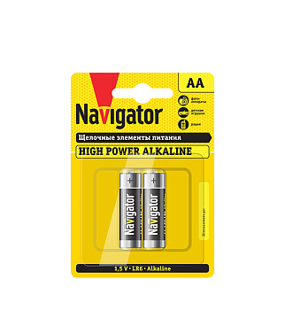 Батарейка Navigator АА пальчиковая LR6 1,5 В (2 шт.)