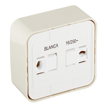Розетка Systeme Electric Blanca накладная бежевая со шторками компакт (BLNRA111117)